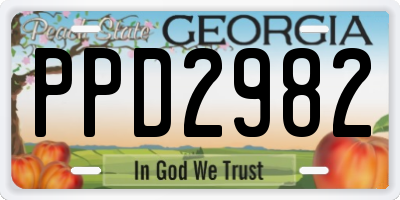 GA license plate PPD2982