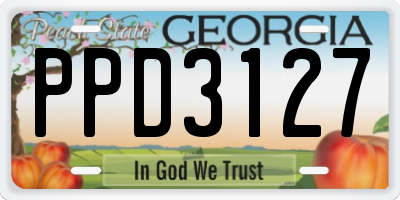 GA license plate PPD3127