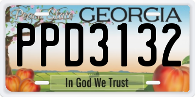 GA license plate PPD3132