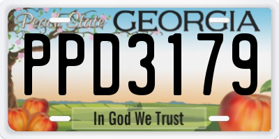 GA license plate PPD3179