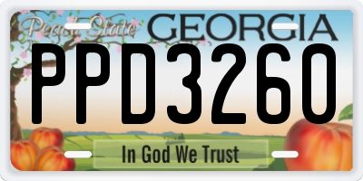 GA license plate PPD3260