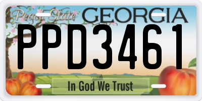 GA license plate PPD3461