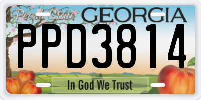 GA license plate PPD3814