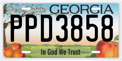GA license plate PPD3858