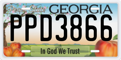 GA license plate PPD3866