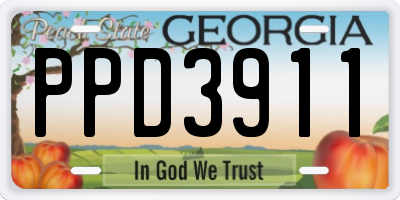 GA license plate PPD3911