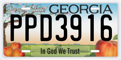 GA license plate PPD3916