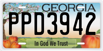 GA license plate PPD3942