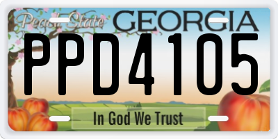 GA license plate PPD4105