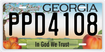 GA license plate PPD4108