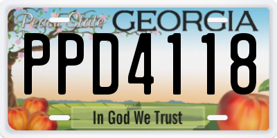 GA license plate PPD4118