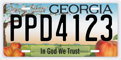 GA license plate PPD4123