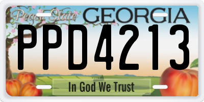 GA license plate PPD4213