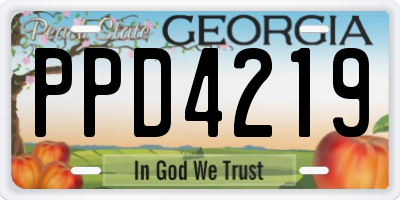 GA license plate PPD4219