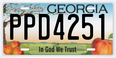GA license plate PPD4251