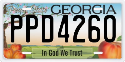 GA license plate PPD4260