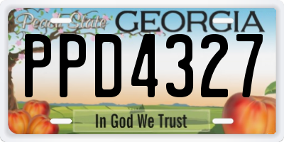 GA license plate PPD4327