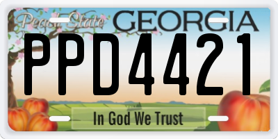 GA license plate PPD4421