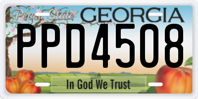 GA license plate PPD4508