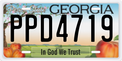 GA license plate PPD4719
