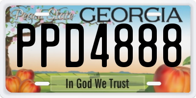 GA license plate PPD4888