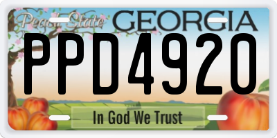 GA license plate PPD4920