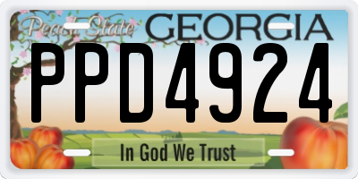 GA license plate PPD4924