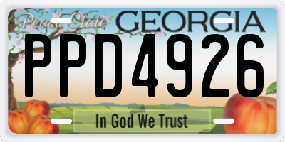 GA license plate PPD4926
