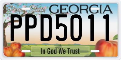 GA license plate PPD5011