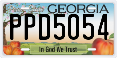 GA license plate PPD5054