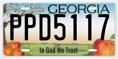 GA license plate PPD5117