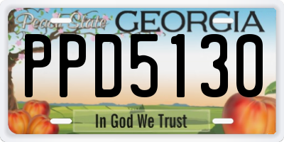 GA license plate PPD5130