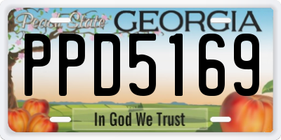 GA license plate PPD5169