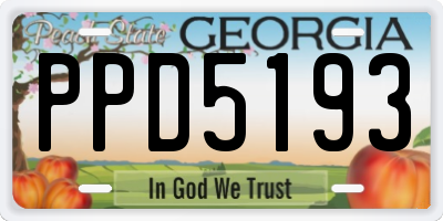 GA license plate PPD5193