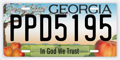 GA license plate PPD5195