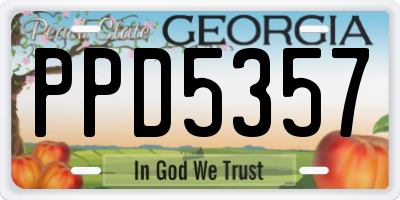 GA license plate PPD5357
