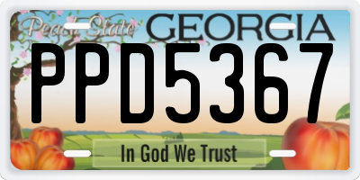 GA license plate PPD5367