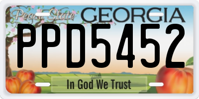 GA license plate PPD5452