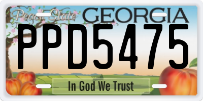 GA license plate PPD5475