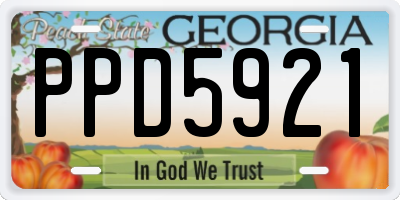 GA license plate PPD5921
