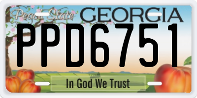 GA license plate PPD6751