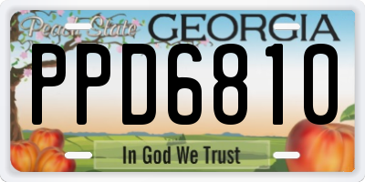 GA license plate PPD6810