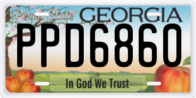 GA license plate PPD6860