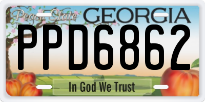 GA license plate PPD6862