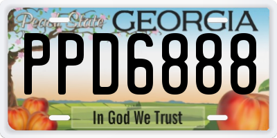 GA license plate PPD6888