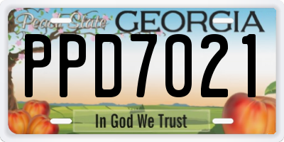 GA license plate PPD7021