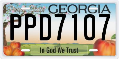 GA license plate PPD7107