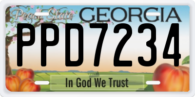 GA license plate PPD7234