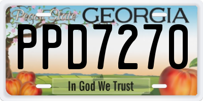 GA license plate PPD7270