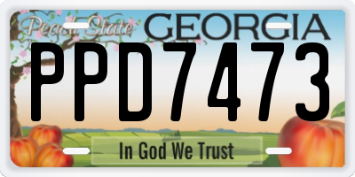 GA license plate PPD7473